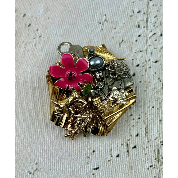 Mixed Media Magnet-Altered Art-Found Object  Eclectic-Boho-Collage - Picture 1 of 4